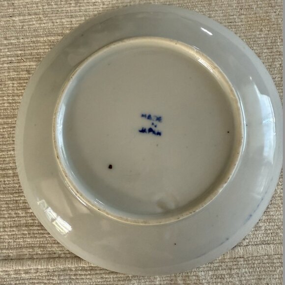 Japanese Blue & White Saucer with Phoenix and Floral Design - Used (3) - Picture 5 of 6